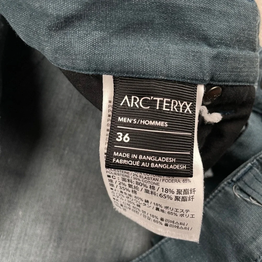 Arcteryx Phelix Short Mens 36 Blue Casual Cotton Blend Stretch Hiking 9